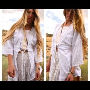 Elan White Boho Lace Swimsuit Cover-up